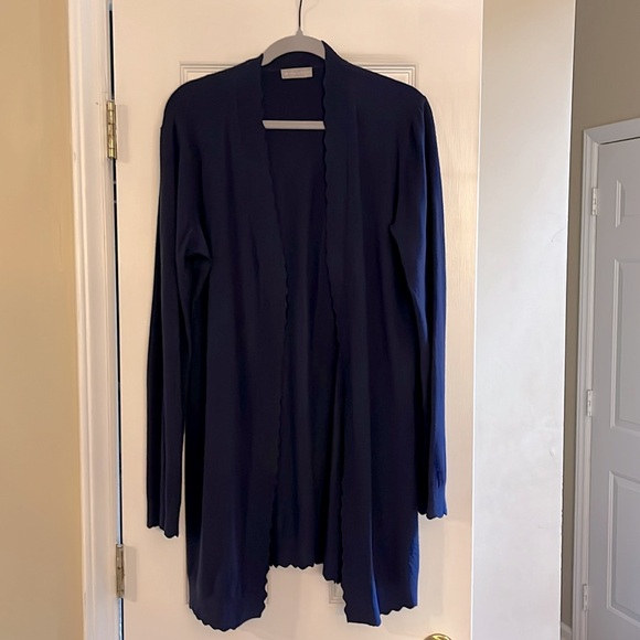 Navy Blue cardigan size large - Picture 2 of 4